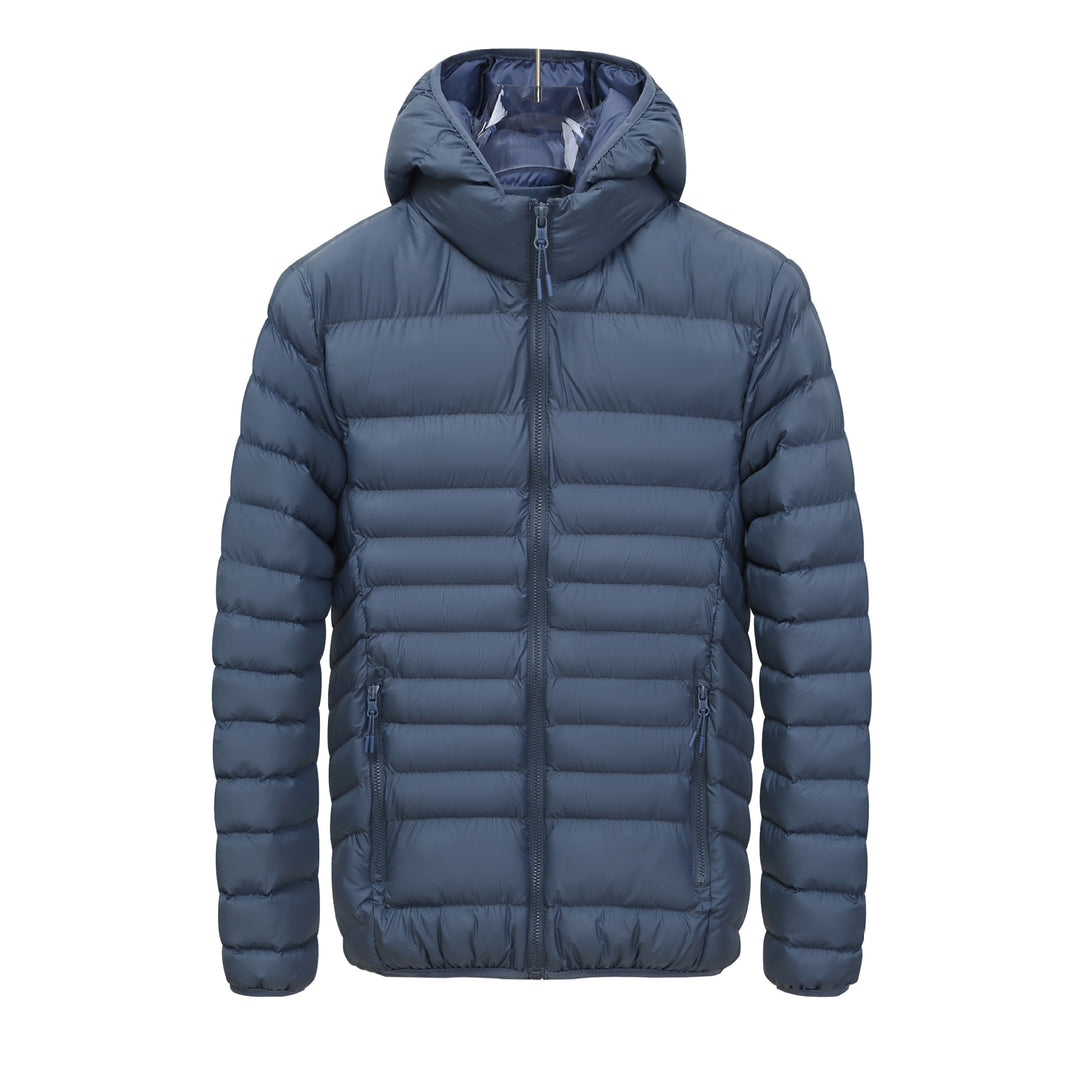 Herren Leichte gesteppte Kapuzen‑Steppjacke mit hohem Kragen, Thermofutter & Reißverschluss Drune