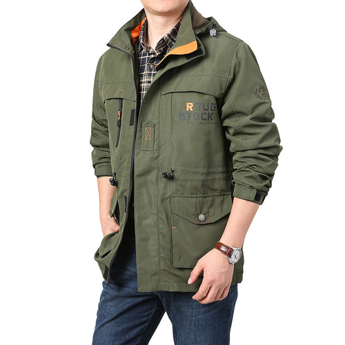 Herren Funktionsjacke mit verstellbarem Kapuzendesign Drune