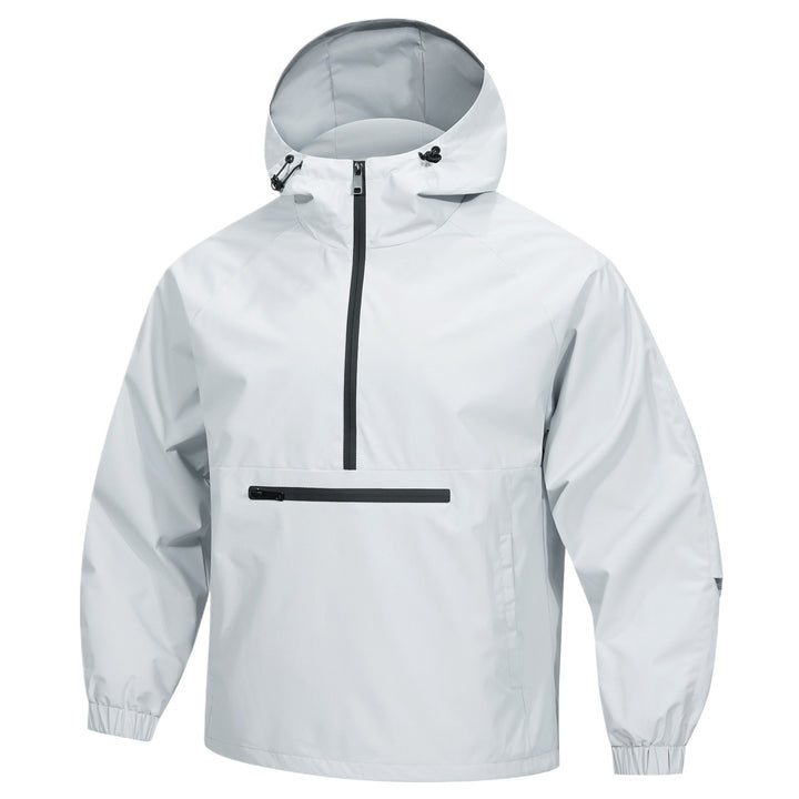 Herren Wind- und Wasserabweisende Anorak-Pulloverjacke mit Halbreißverschluss und Kängurutasche Drune