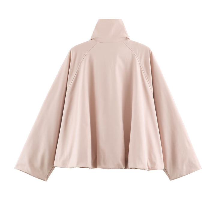Damen Boxy Kurzblouson mit hohem Stehkragen und Reißverschluss Drune