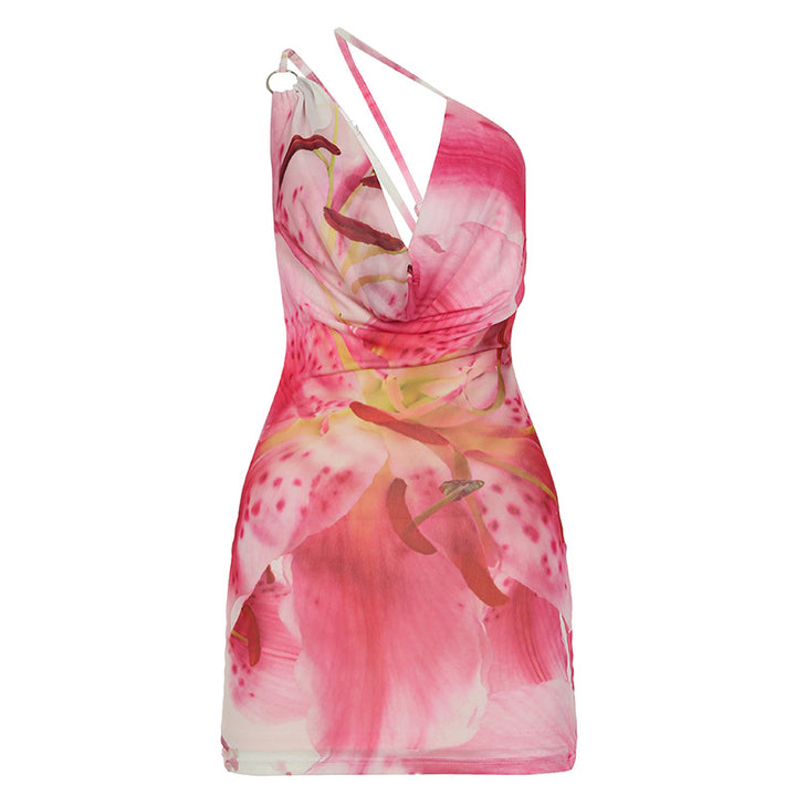 Damen Bunt bedrucktes Bandeau-Kleid Drune