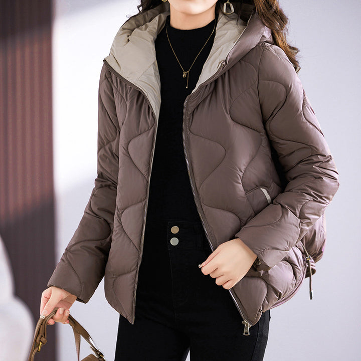 Damen isolierte Pufferjacke mit hohem Kragen und praktischen Reisverschlusstaschen Drune