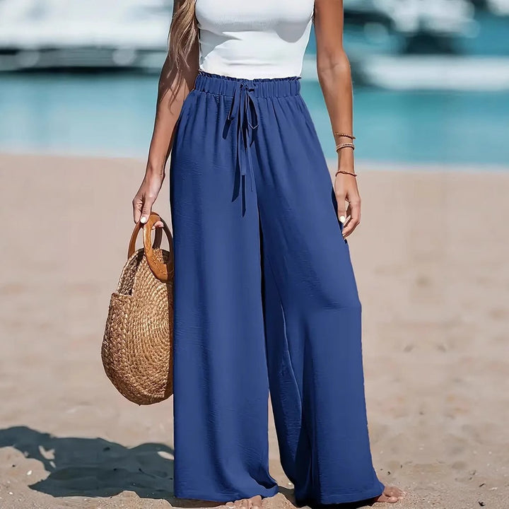 Damen weite Sommerhose mit elastischem Taillenbund Drune