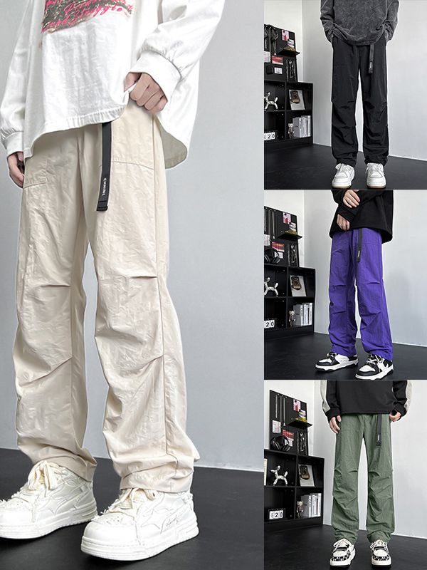 Herren Locker sitzende Nylon‑Cargohose mit Utility‑Gurtband und geradem Bein Drune