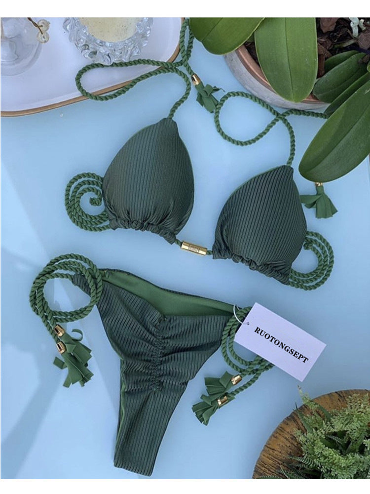 Damen Bikini-Set mit verstellbaren Riemen und raffiniertem Design Drune
