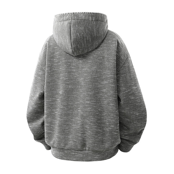 Herren Gepolsterte Strickoptik‑Kapuzenjacke mit Thermofutter und Zwei‑Wege‑Reißverschluss Drune