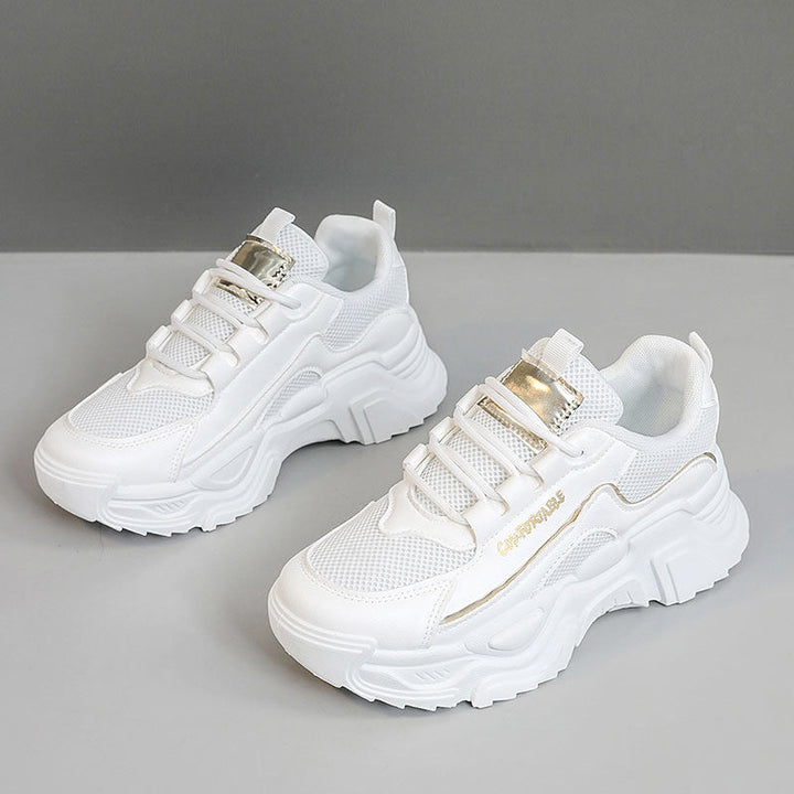 Damen Sportliche Sneakers mit modischer Metallic-Applikation und strukturierter Oberfläche Drune