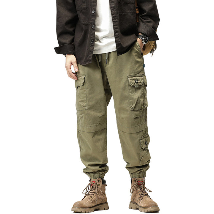 Herren Cargo-Joggerhose mit ergonomischen Kniepaneelen, Tunnelzugbund und elastischen Bündchen Drune