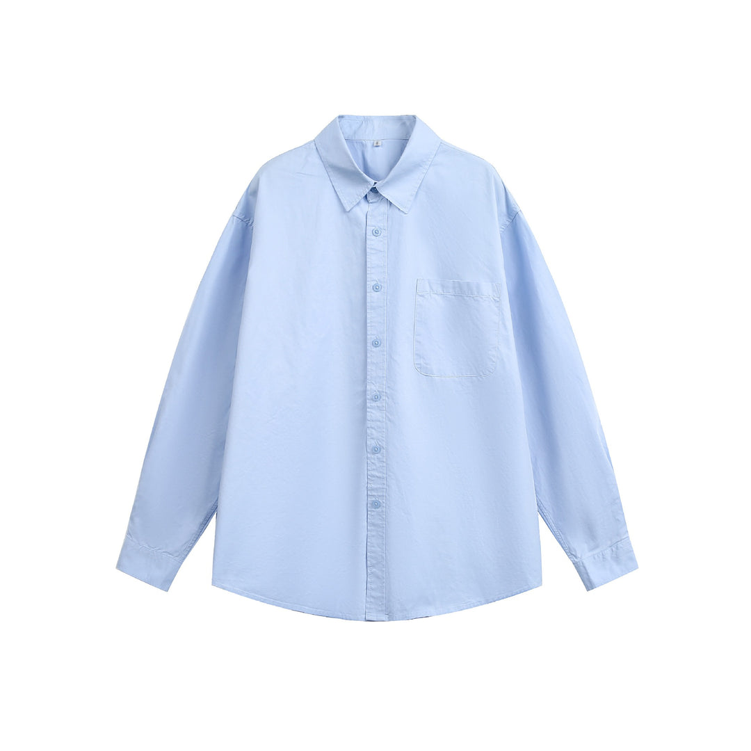 Damen Oversize-Casual-Hemd mit Drop-Shoulder und Brusttasche Drune
