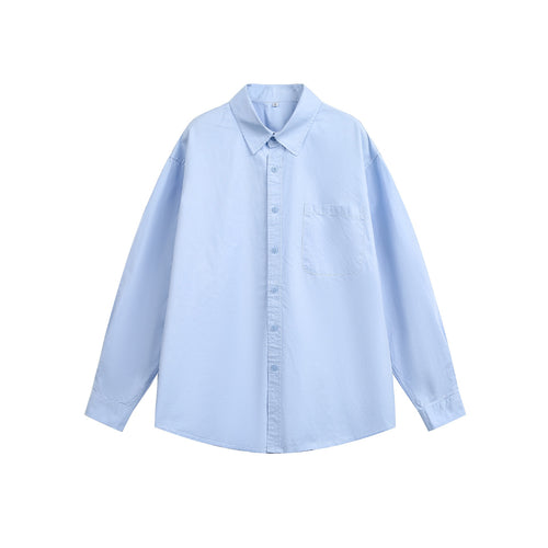 Damen Oversize-Casual-Hemd mit Drop-Shoulder und Brusttasche Drune