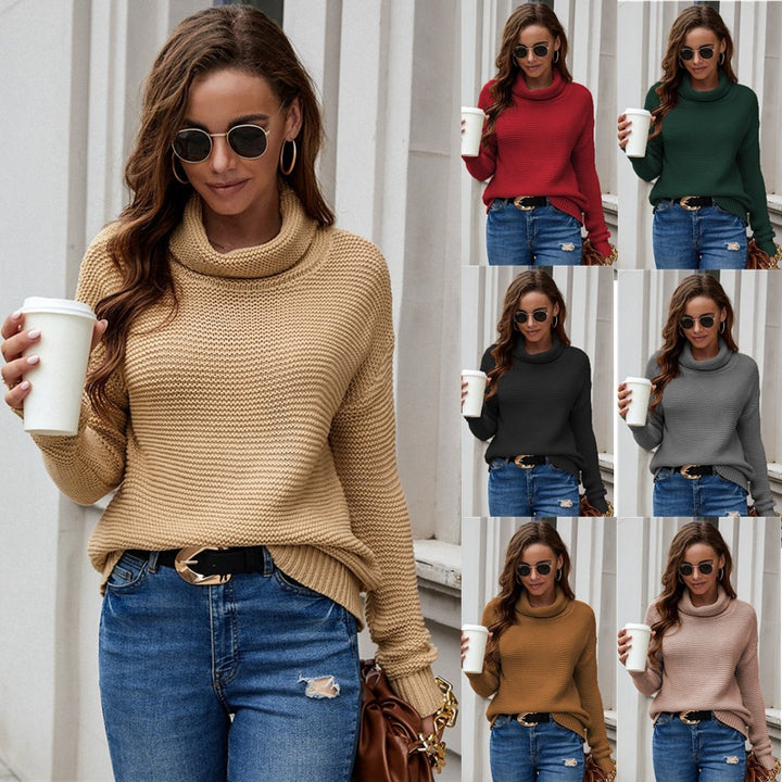 Damen Grobstrickpullover mit weitem Rollkragen und lässigem Schnitt Drune