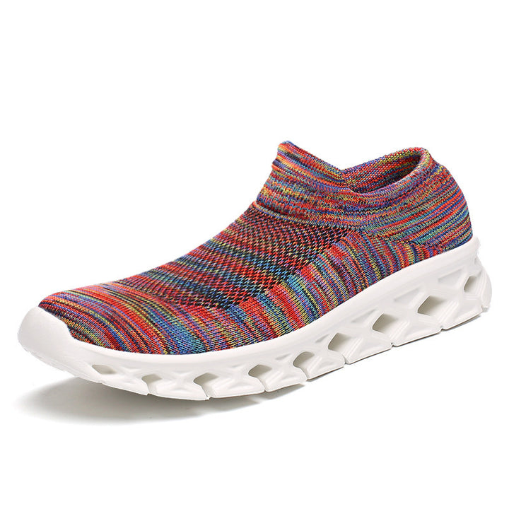 Unisex Leichter Slip-On Strick-Freizeitschuh mit wabenförmiger Hohlkammer-Sohle Drune