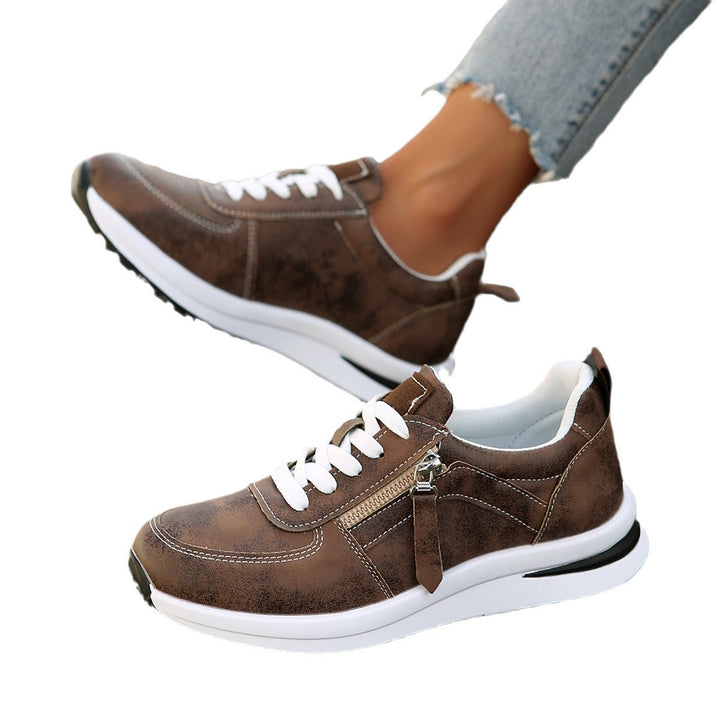 Damen Plateausneaker mit Reißverschluss‑Detail und gepolstertem Komfortfußbett Drune