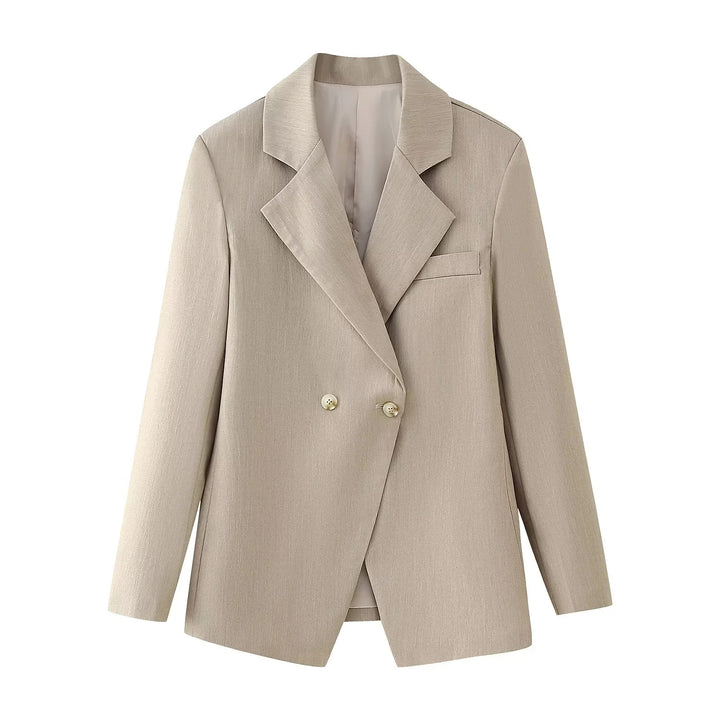 Damen nan taillierter Doppelreiher-Blazer mit fallendem Revers, innen gefüttert und schmaler Silhouette Drune