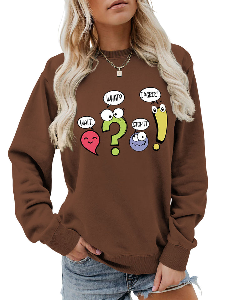 Damen lässiger Pullover mit humorvollem Print Drune