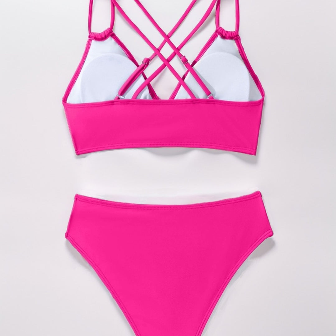 Damen Triangel-Bikini mit geflochtenen Trägern und hohem Schnitt Drune