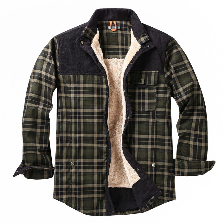 Herren Lässige Flanelljacke mit Teddyfutter Drune