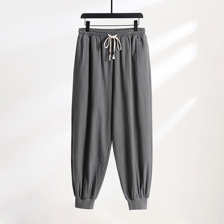 Herren Leichte Baumwoll-Jogginghose mit Kordelzug, Elastischem Bündchen und praktischen Taschen Drune