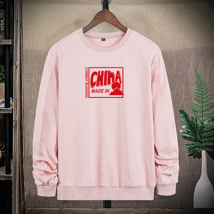 Herren Sweatshirt mit Rundhals und auffälligem Statement-Frontprint Drune