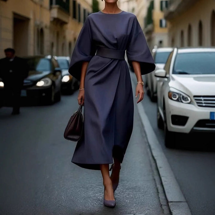 Damen Elegantes Maxikleid mit innovativem Schnitt und voluminösen Ärmeln Drune