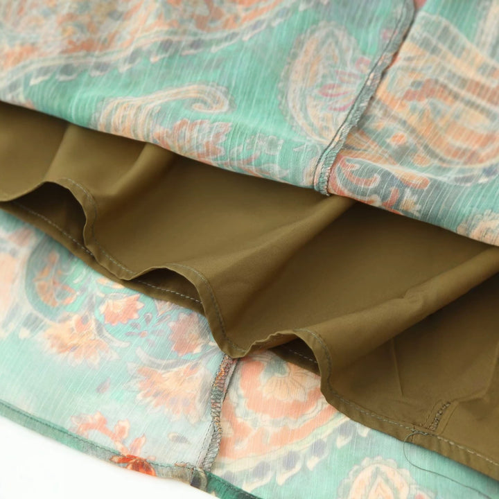 Damen Maxirock im eleganten Paisley-Muster mit elastischem Bund Drune