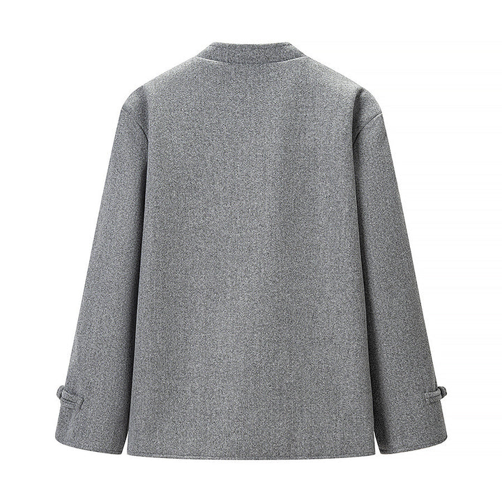 Damen Kurzer Wollmantel mit Knebelverschlüssen und Oversized-Schnitt Drune
