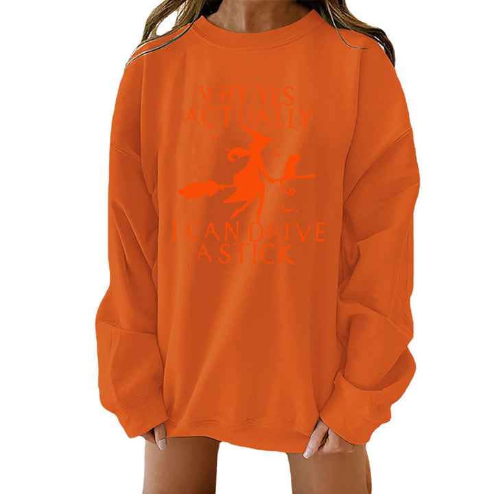 Damen Sweatshirt mit kreativem Hexenmotiv Drune