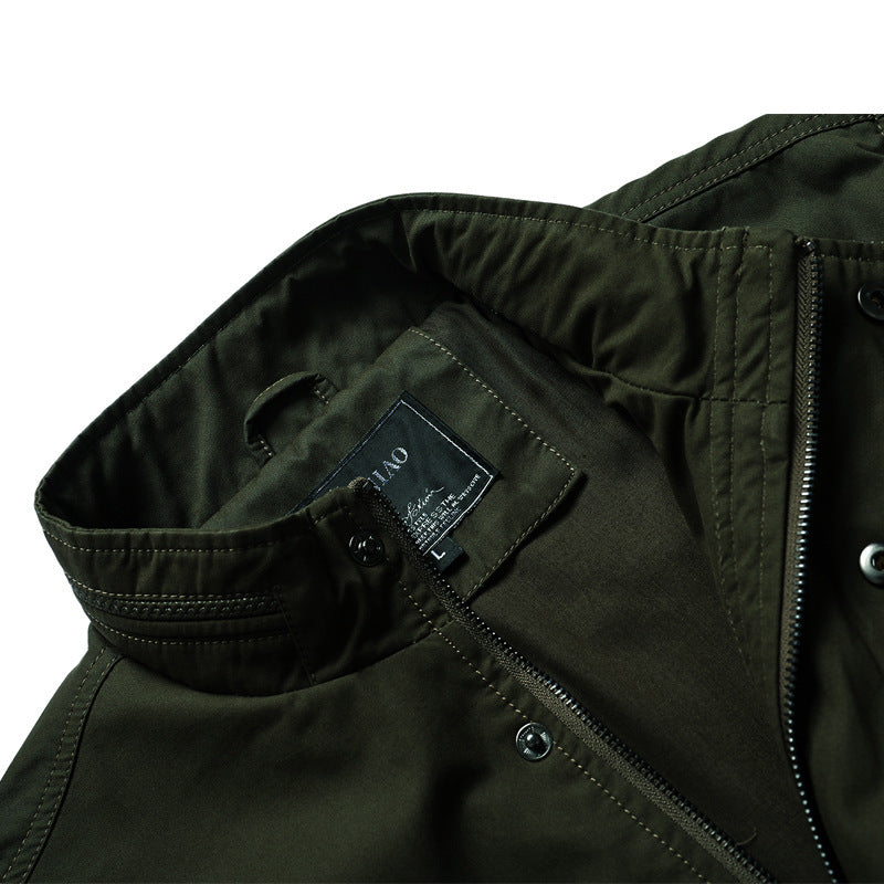Herren Übergangsjacke im Field‑Bomber‑Mix mit Stehkragen und Multifunktions‑Pattentaschen Drune