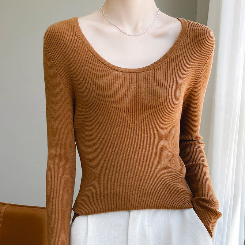 Damen Langarmshirt mit feinem Rippenmuster und weichem Material Drune