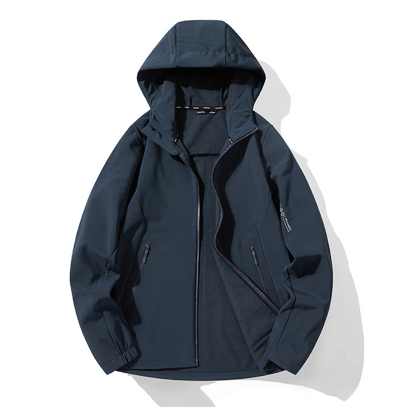 Herren Leichte Softshell-Kapuzenjacke mit Fleece-Innenfutter und wasserabweisender Oberfläche Drune