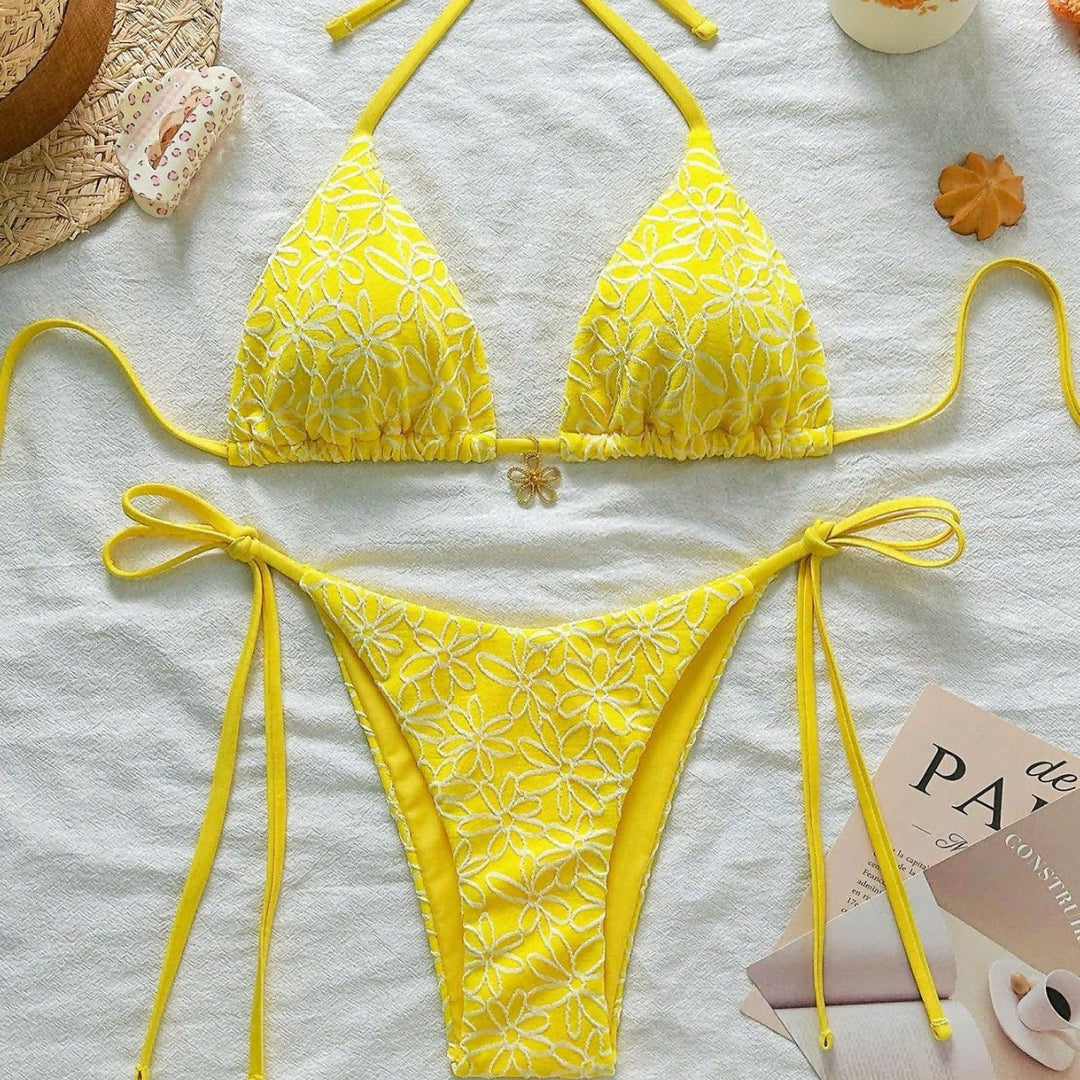 Damen Bikinitop und Spitzen-Bikiniunterteil Drune