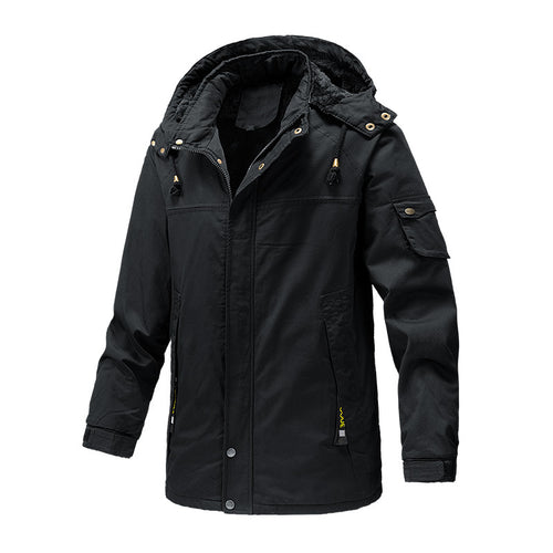 Herren Canvas-Parka mit Sherpa-Innenseite, verlängerter Schnitt und Utility-Ärmeltasche Drune
