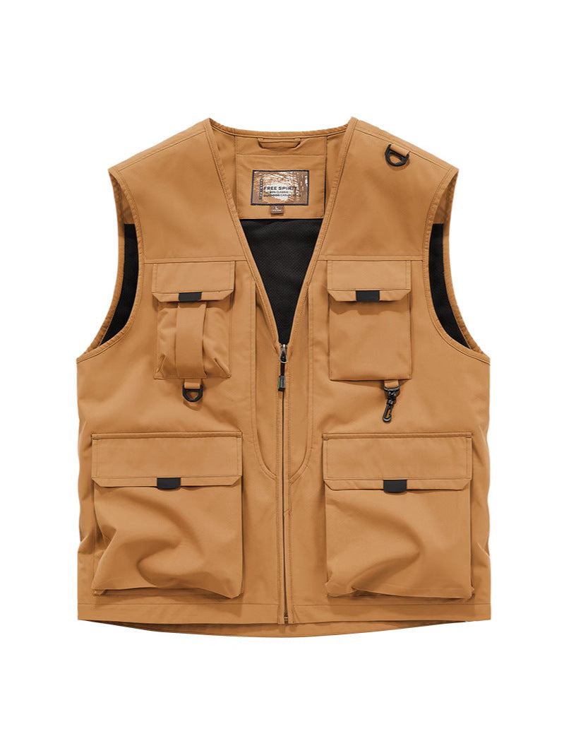 Herren Multifunktionale Utility-Weste mit Mehrfach‑Taschen und robustem Reißverschluss Drune