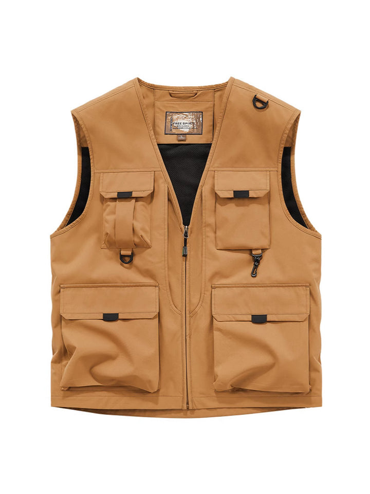 Herren Multifunktionale Utility-Weste mit Mehrfach‑Taschen und robustem Reißverschluss Drune