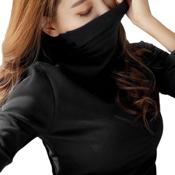 Damen Langarm Rollkragenoberteil aus weichem Stretchmaterial Drune