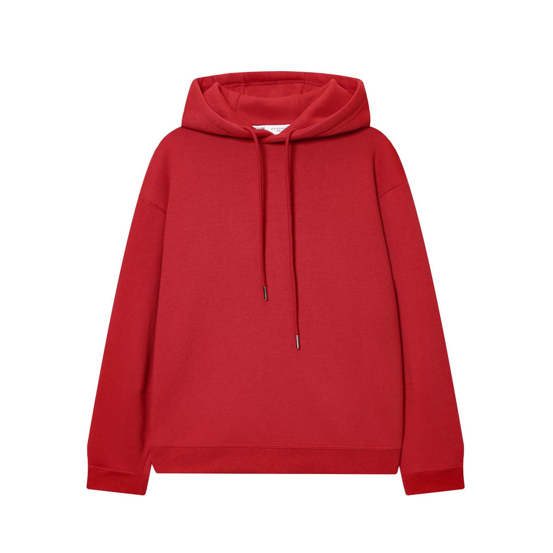 Damen Oversize Kapuzenpullover aus schwerer Baumwollmischung mit Kängurutasche und Tunnelzug Drune