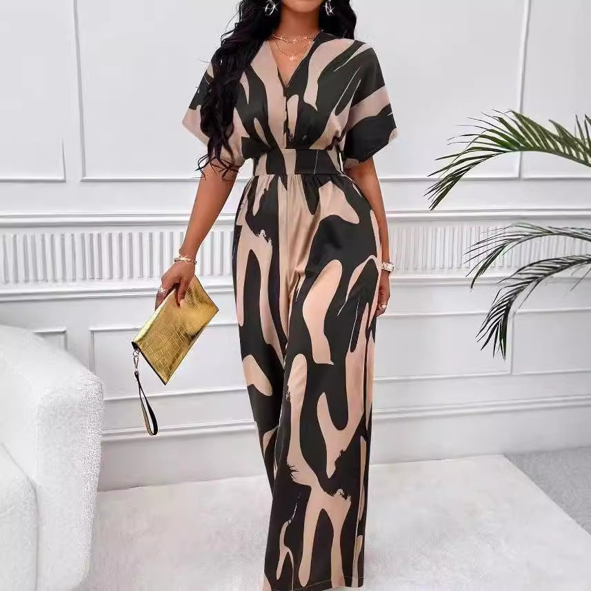 Damen Eleganter Jumpsuit mit weit geschnittenem Bein und raffiniertem Design Drune