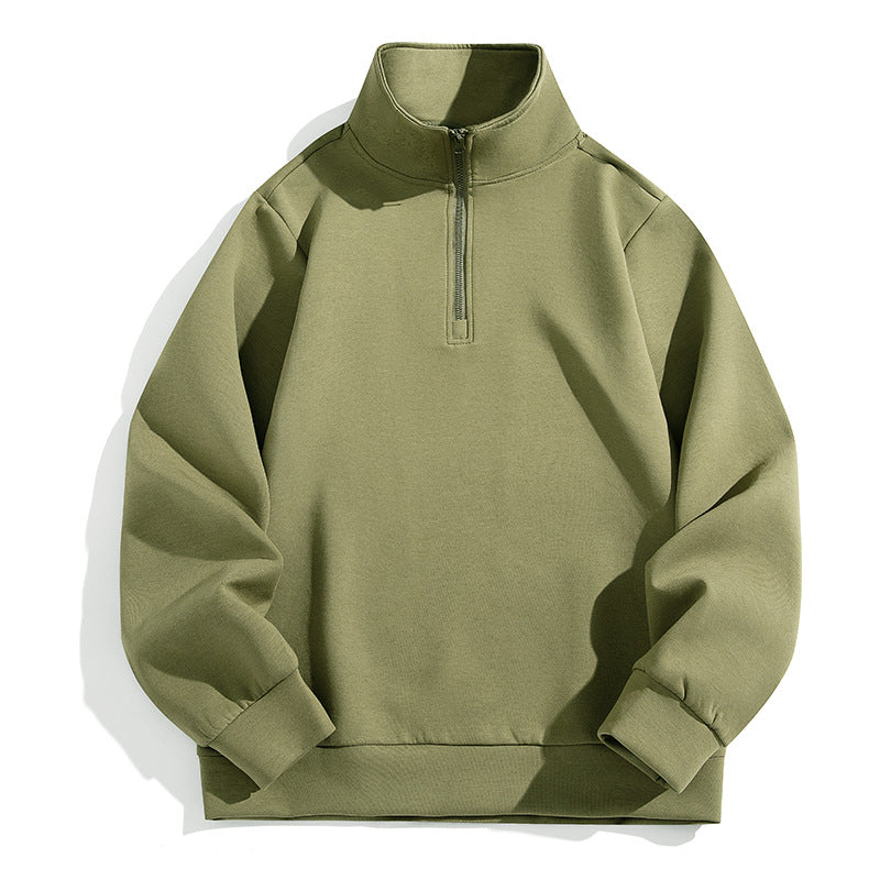 Herren Oversized-Halbzip-Sweatshirt mit hohem Stehkragen, schwerer French-Terry und minimalistischem Design Drune