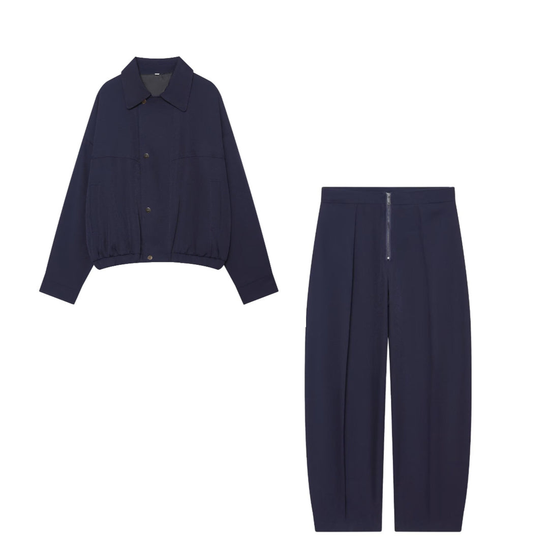 Damen Kurzgeschnittene Utility Blousonjacke mit Tunnelzugbund und aufgesetzten Eingrifftaschen Drune