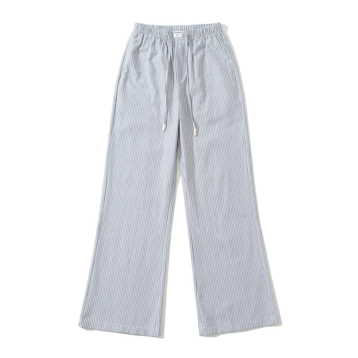 Damen Weite Jersey-Hosen im lässigen Streifen-Look mit elastischem Bund und Kordelzug Drune