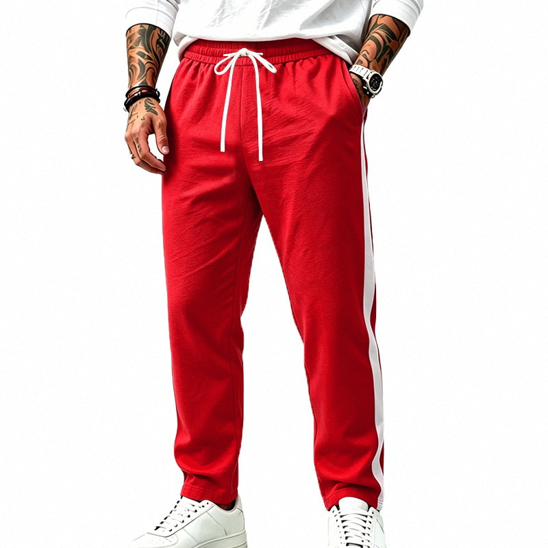 Herren Athletische Trackpants mit geradem Bein, seitlichem Kontrastband und elastischem Tunnelzug Drune