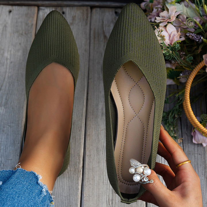 Damen Ballerinas mit kreativem Hahnentrittmuster und flexiblem Fußbett Drune