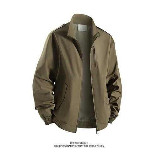 Herren praktische Freizeitjacke mit hohem Kragen und seitlichen Eingrifftaschen Drune