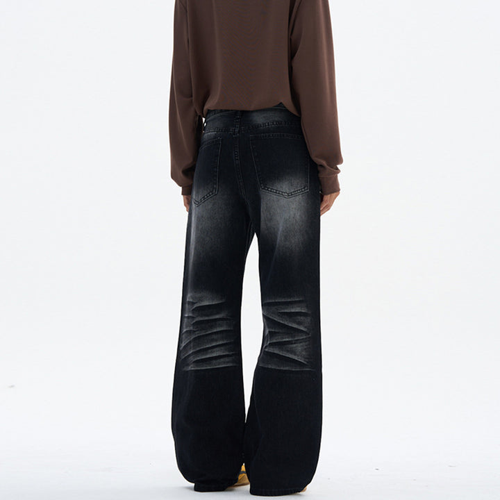 Damen Superweite Baggy-Jeans mit Schlüsselanhänger-Chain und bodenlanger Palazzo-Silhouette Drune