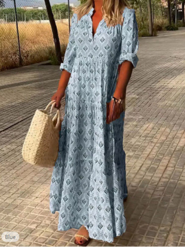 Damen Maxi-Kleid mit floralem Muster Drune