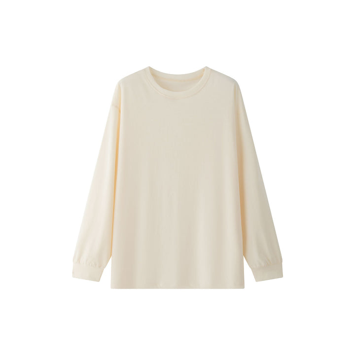 Damen Leichtes Relax-Sweatshirt aus Baumwoll‑Jersey mit überschnittener Schulter und gerundetem Saum Drune