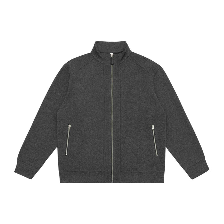 Unisex Zip-Sweatjacke mit Stehkragen, Raglanärmeln und Reißverschlusstaschen Drune