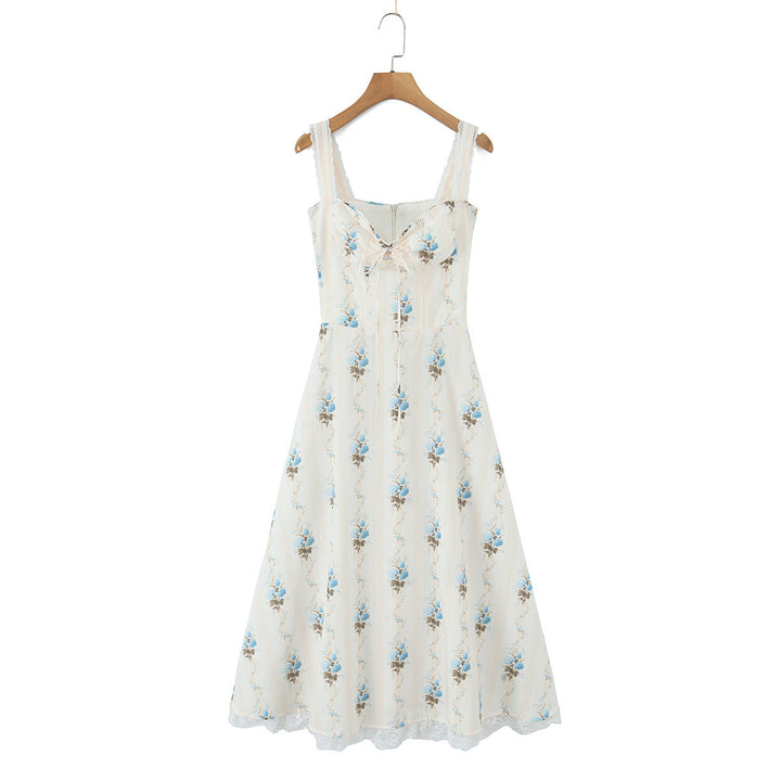 Damen Blumenkleid mit eleganter Spitzenverzierung Drune