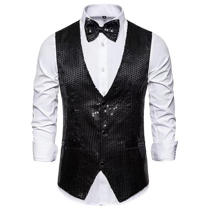 Herren eleganter Anzug mit glitzernden Pailletten und idealem Slim-Fit Drune