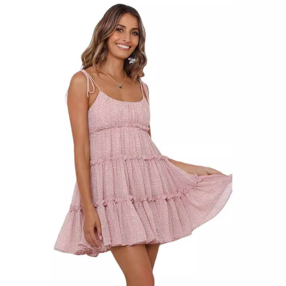 Damen blumiges Sommerkleid mit traumhaften Volants Drune